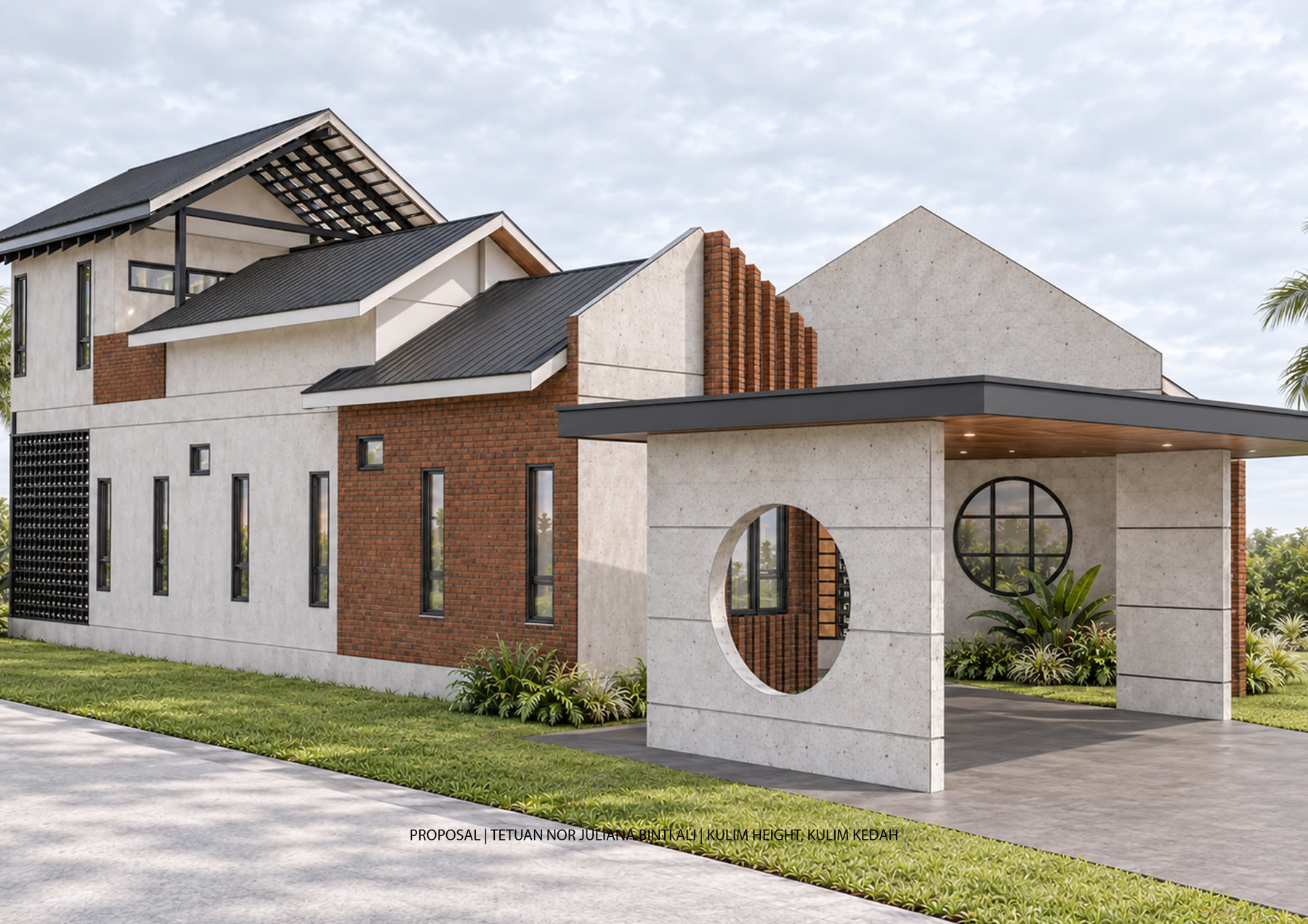 Rumah tropika Kulim Height pandangan sisi