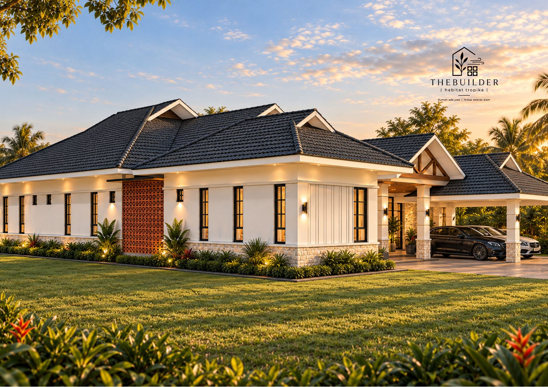 Rumah tropika bumbung hitam TheBuilder 3