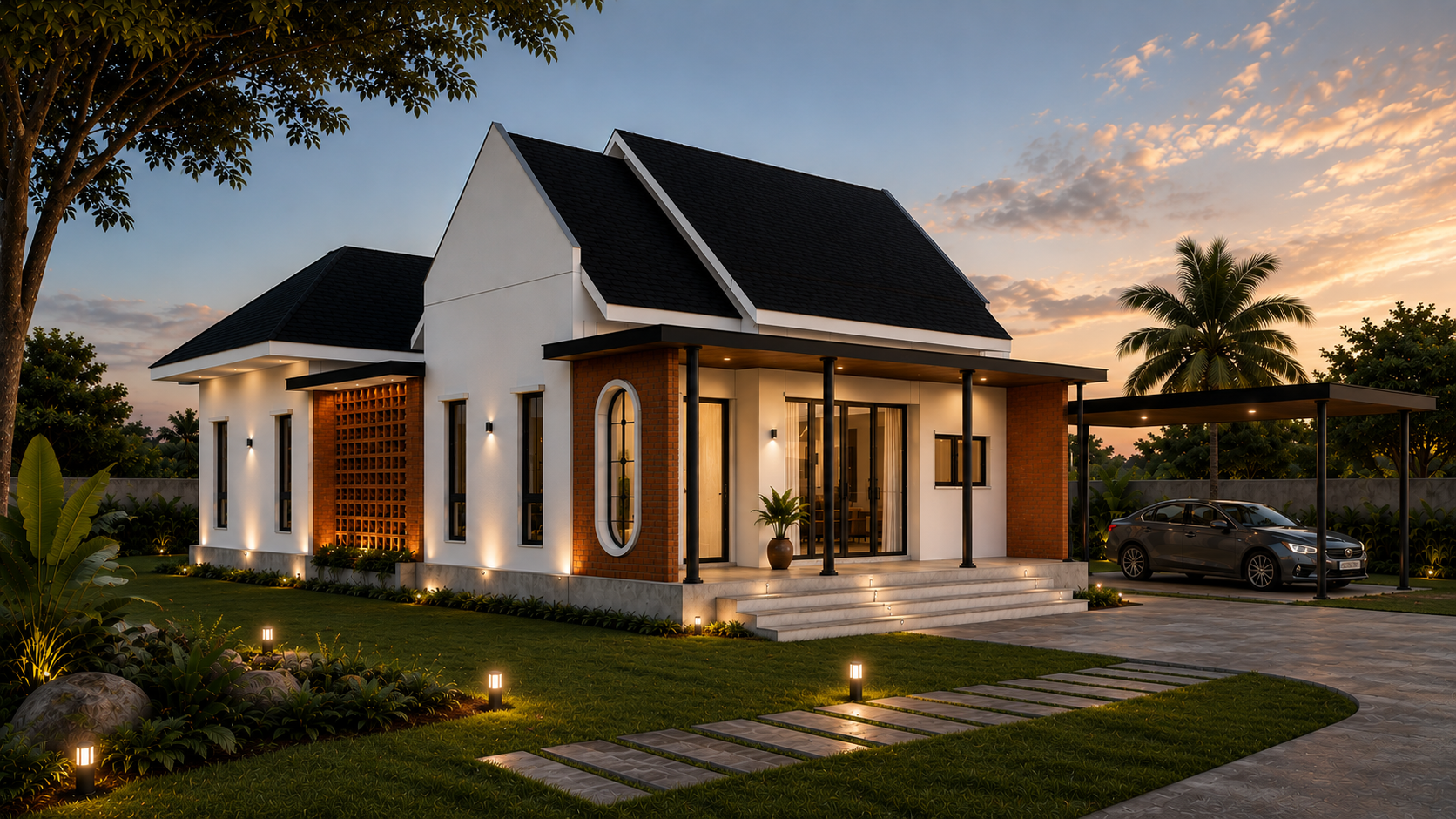 Rumah tropika moden fasad